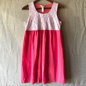 Three Seasons Maternity Coral Lace Tank Dress